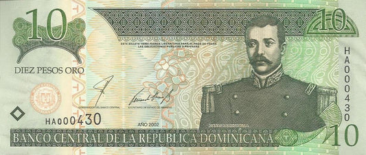 Rep. Dominicana  - 10 Pesos 2002 (# 168b)