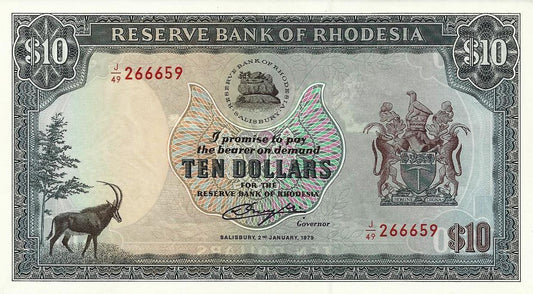 Rodésia - 10 Dolares 1979 (# 41)
