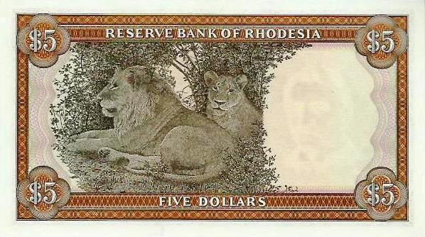 Rodésia - 5 Dolares 1976 (# 32b)