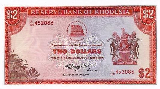 Rodésia - 2 Dolares 1979 (# 39a)