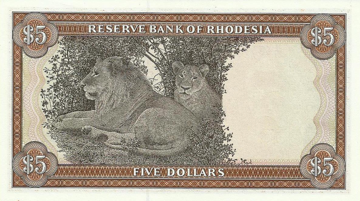 Rodésia - 5 Dolares 1978 (# 36b)