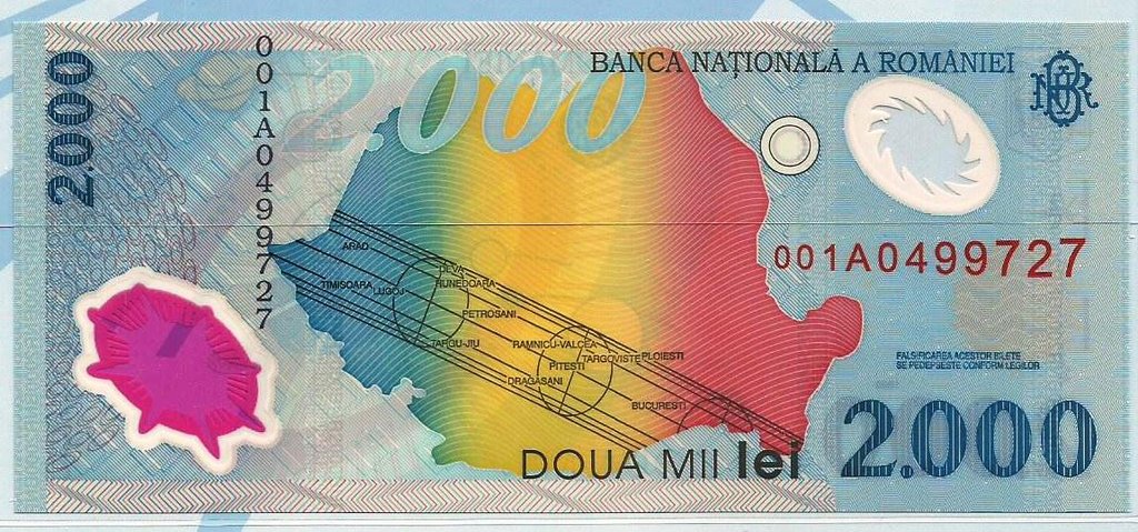 Roménia - 2000 Lei 1999 (# 111) (Folder)