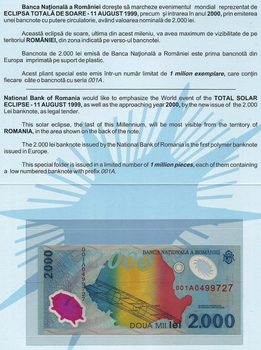 Roménia - 2000 Lei 1999  (# 111) (Folder)