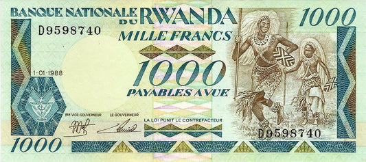 Ruanda - 1000 Francos 1988 (# 21)