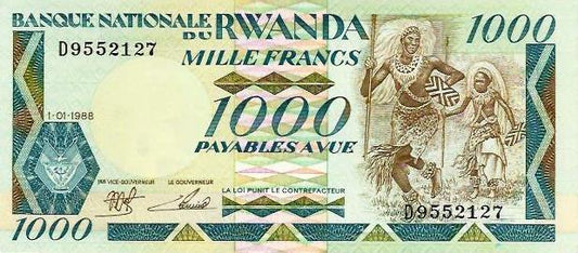 Ruanda - 1000 Francos 1988 (# 21)