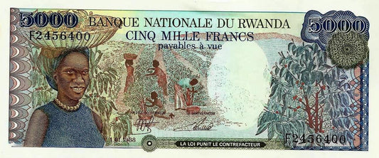 Ruanda - 5000 Francos 1988 (# 22)