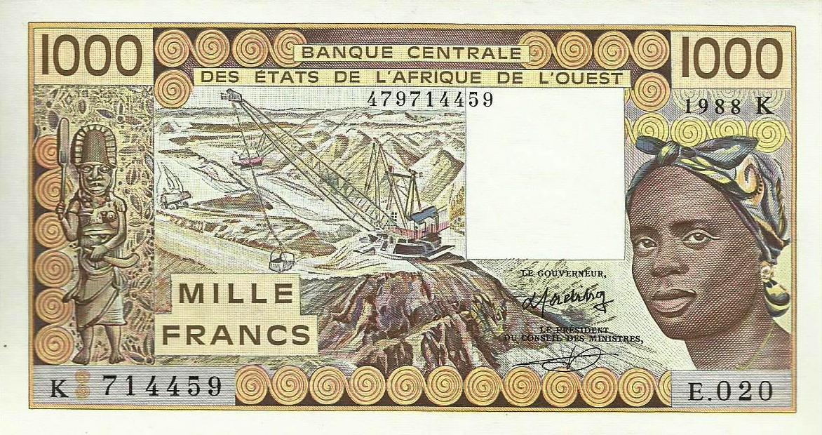 Senegal - 1000 Francos 1988 (# 707Ka)