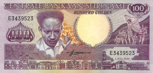 Suriname - 100 Gulden 1986 (# 133a)