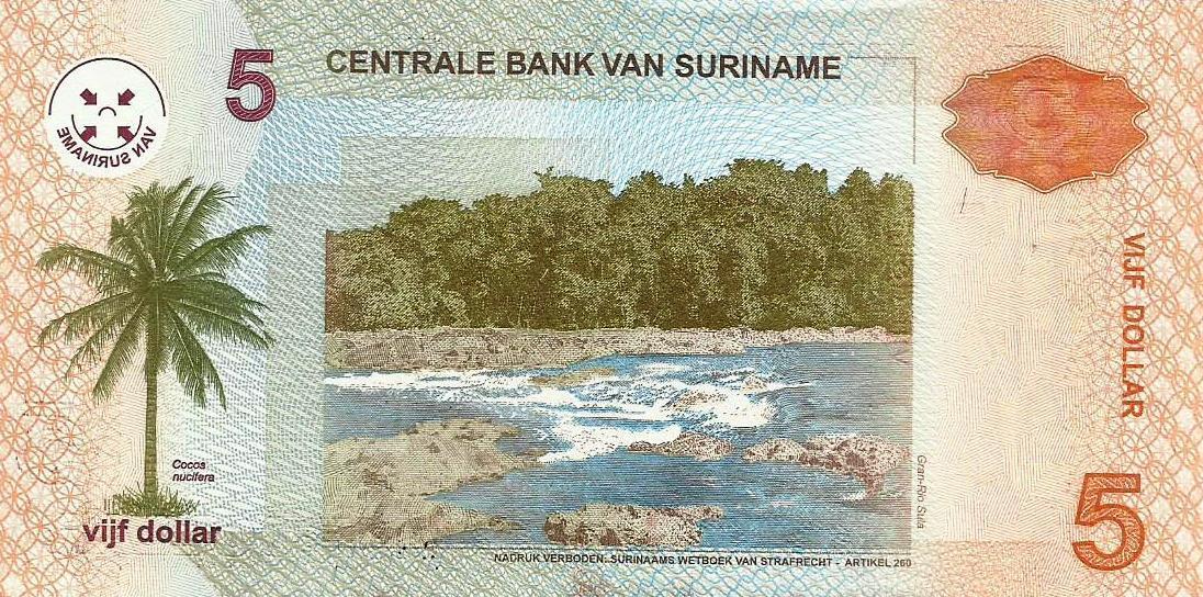 Suriname - 5 Dolares 2004 (# 157a)