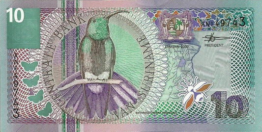 Suriname - 10 Gulden 2000 (# 57)