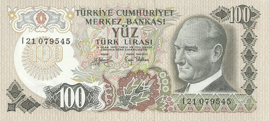 Turquia - 100 Liras 1970 (# 189a)