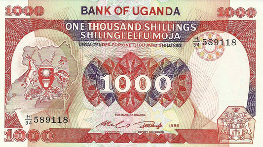 Uganda - 1000 Shillings 1986 (# 26)