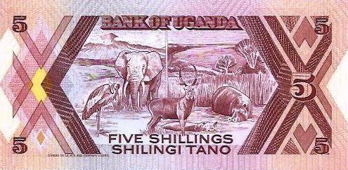 Uganda - 5 Shillings 1987 (# 27)