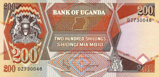 Uganda - 200 Shillings 1996 (# 32b)