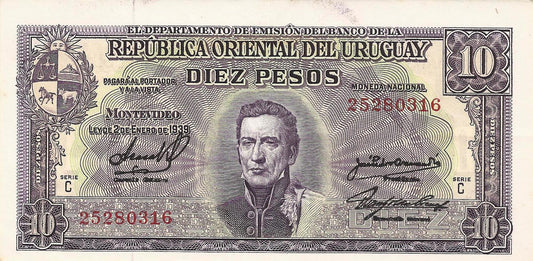 Uruguai - 10 Pesos 1939 (# 37c)