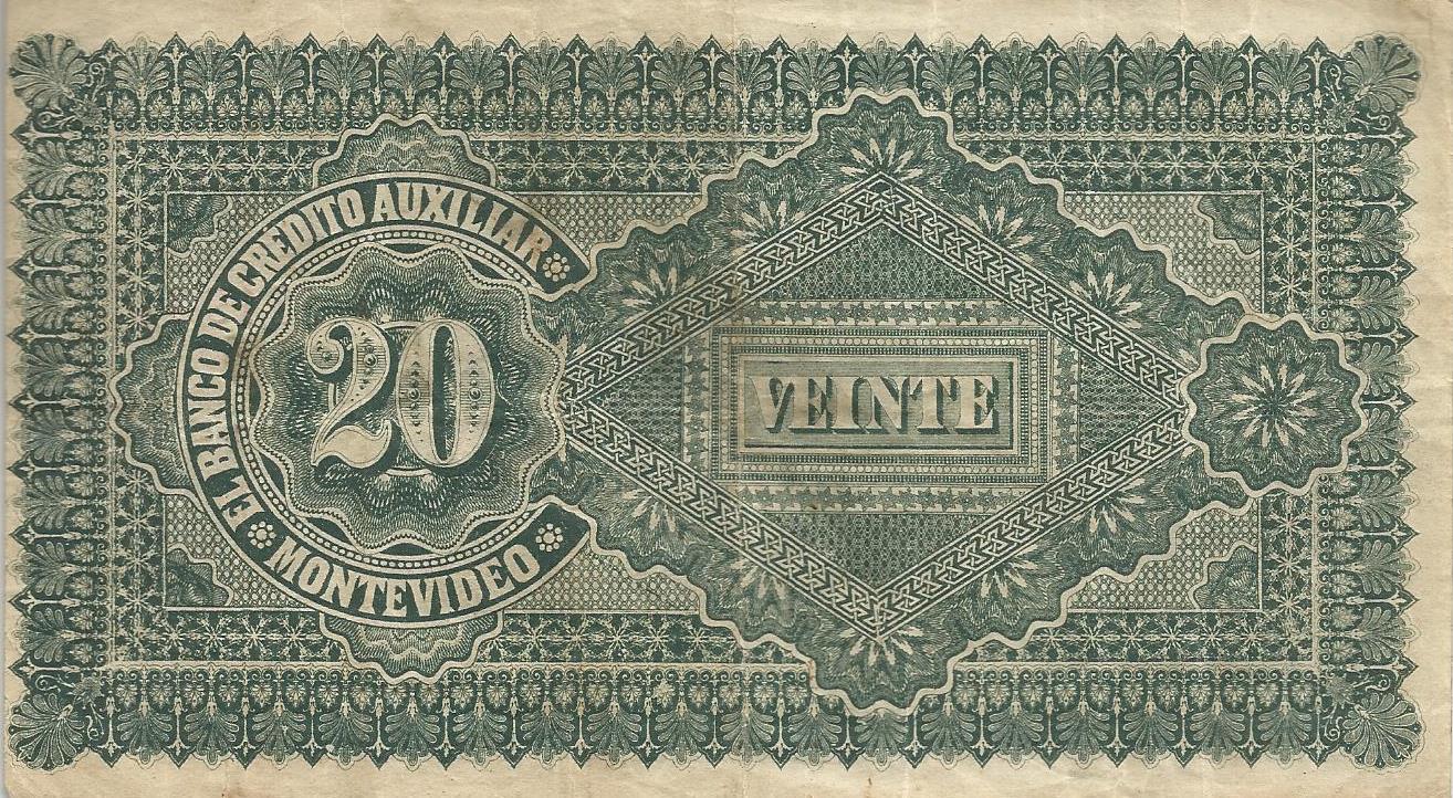 Uruguai - 20 Pesos 1887 (# S164r)