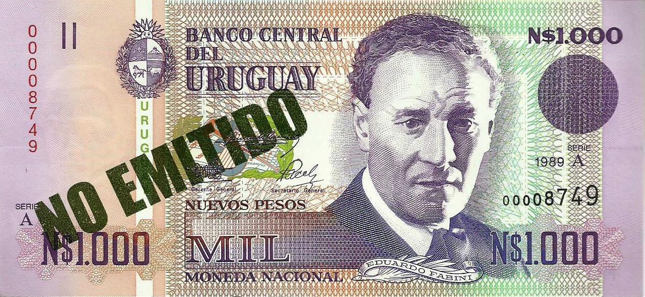 Uruguai - 1000 Pesos 1989 (# 67a)