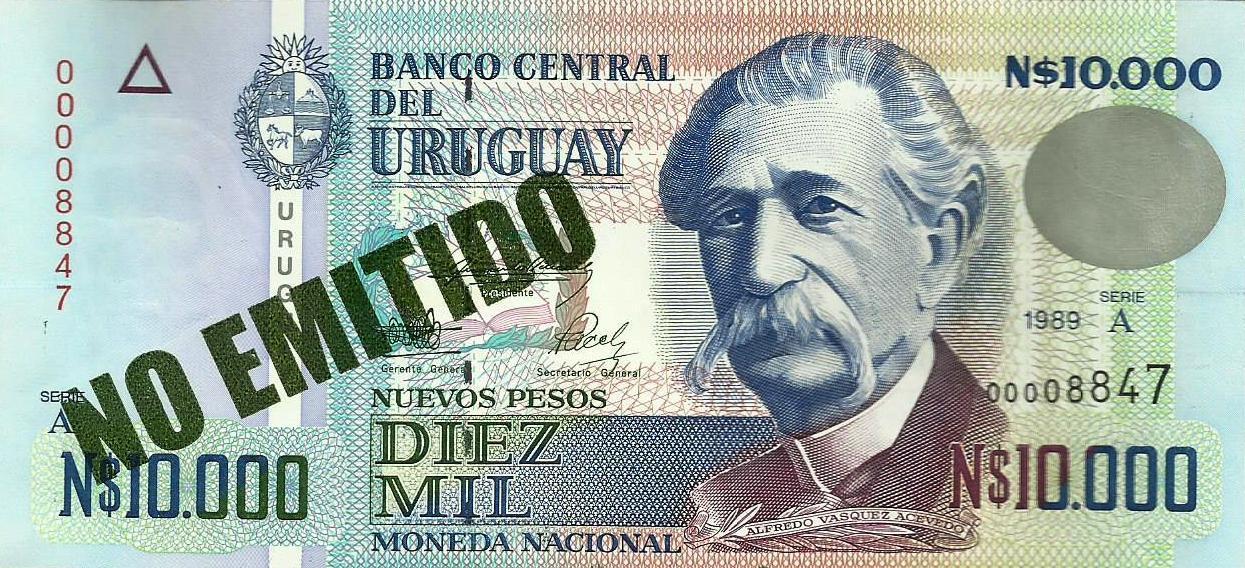 Uruguai - 10000 Pesos 1989 (# 68b)