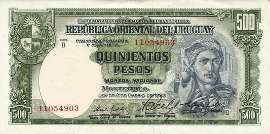 Uruguai - 500 Pesos 1939 (# 44b)