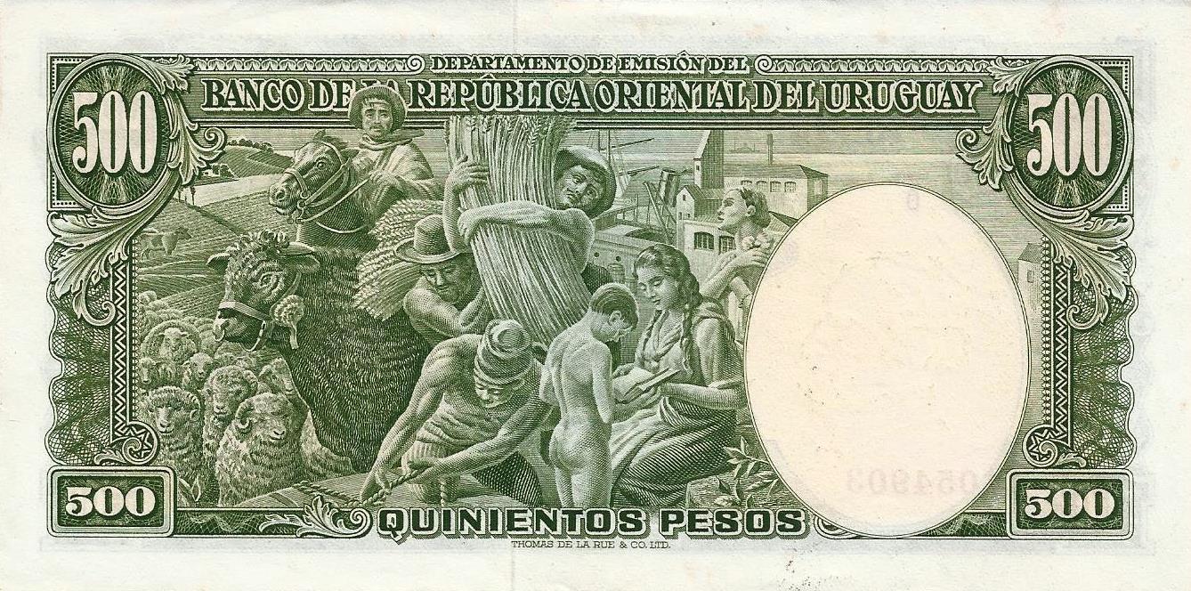 Uruguai - 500 Pesos 1939 (# 44b)