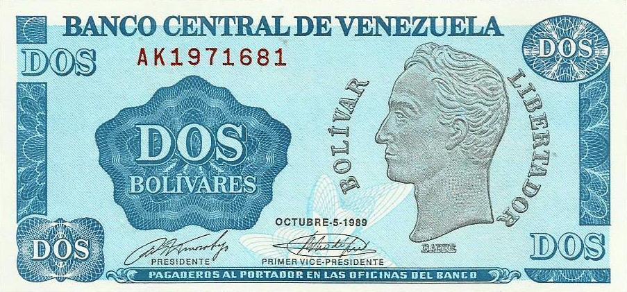 Venezuela - 2 Bolivares 1989 (# 69)