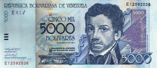 Venezuela - 5000 Bolivares 2004 (# 84c)