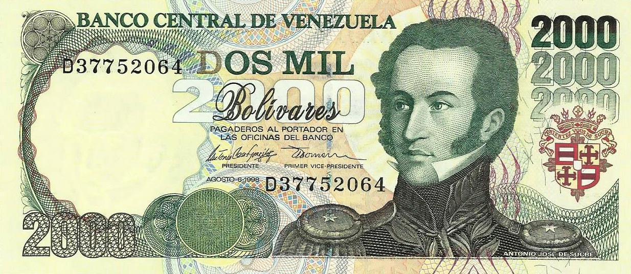 Venezuela - 2000 Bolivares 1998 (# 77c)