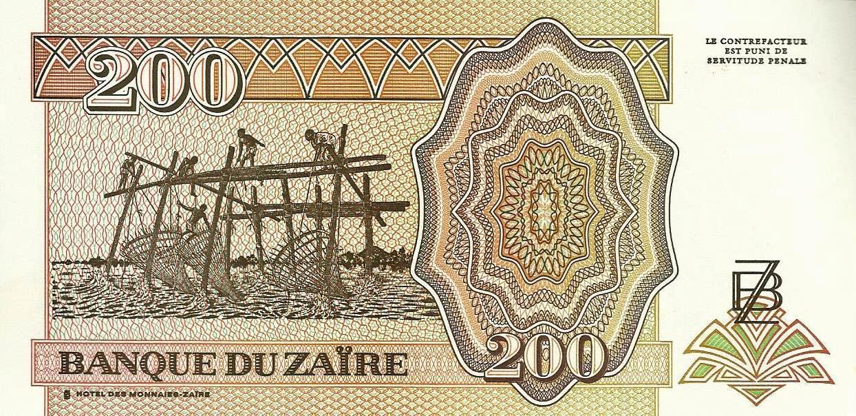 Zaire - 200 Novos Zaires 1994 (# 61)