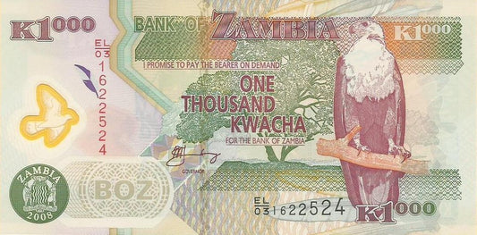Zambia - 1000 Kwacha 2008 (# 44f)