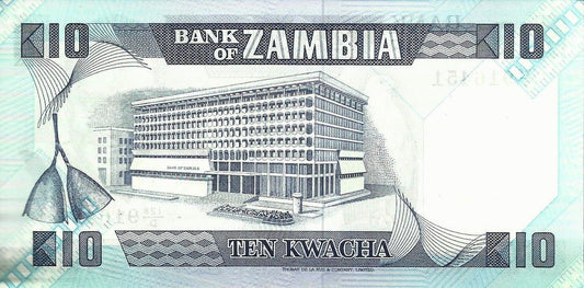 Zambia - 10 Kwacha 1980/88 (# 26e)
