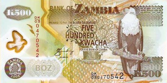 Zambia - 500 Kwacha 2008 (# 43f)