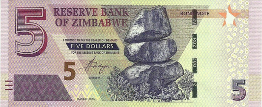 Zimbabwé - 5 Dolares 2016 (# 100)