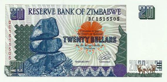 Zimbabwé - 20 Dolares 1997 (# 7)