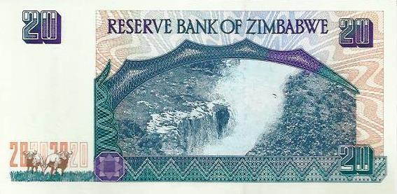 Zimbabwé - 20 Dolares 1997 (# 7)