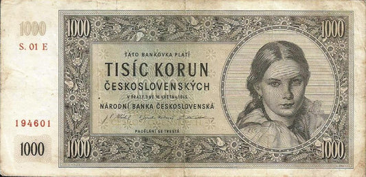 Checoslovaquia - 1000 Korun 1945 (# 74d)