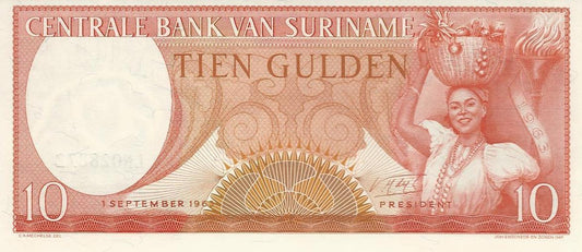 Suriname - 10 Gulden 1963 (# 121b)