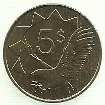 Namibia - 5 Dolares 2012 (Km# 5)