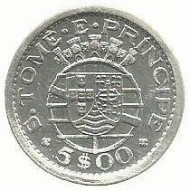 S. T. Principe - 5$00 1951 (Km# 13)
