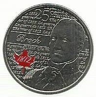 Canadá - 25 Centimos 2012 (Km# 1322a) Sir Isaac Brock