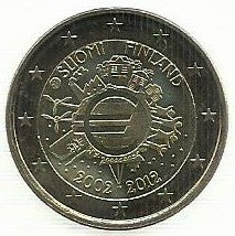 Finlandia - 2 Euro 2012 (Km# 178) 10 Anos Euro