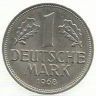 Alemanha - 1 Marco 1968 (F) (Km# 110)