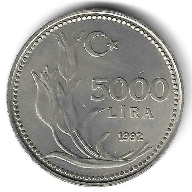 Turquia - 5000 Liras 1992 (Km# 1025)