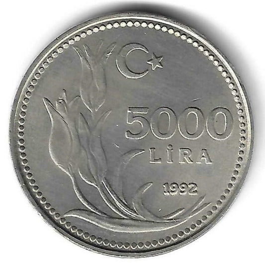 Turquia - 5000 Liras 1992 (Km# 1025)