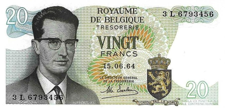 Belgica - 20 Francos 1964 (# 138)