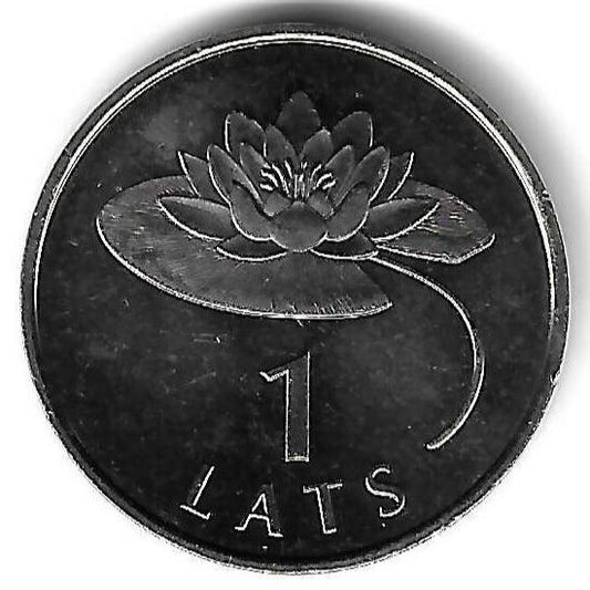 Letonia - 1 Lats 2008 (Km# 92) Waterlily