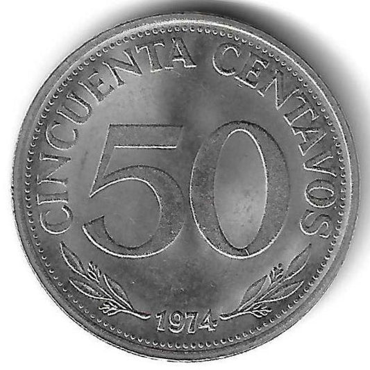 Bolivia - 50 Centavos 1974 (Km# 190)