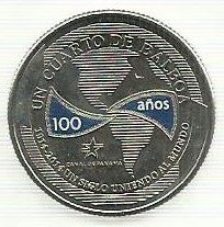 Panamá - 1/4 Balboa 2016 (Km# 159) 100º Anivº Canal