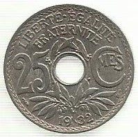 França - 25 Centimos 1932 (Km# 867a)