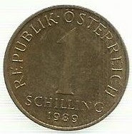 Austria - 1 Schilling 1989 (Km# 2886)