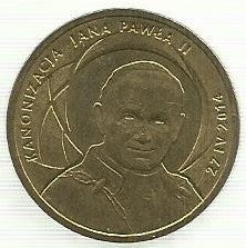 Polonia - 2 Zlote 2014 (Km# 919) Canonização João Paulo II